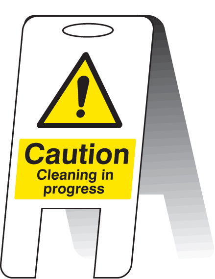 Caution: Cleaning in Progress (Self-Standing Folding Sign) 300x600mm