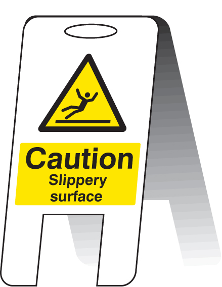 Caution: Slippery Surface (Self-Standing Folding Sign) 300x600mm