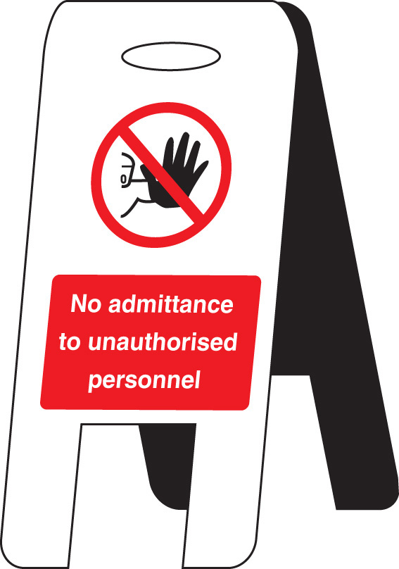 No Admittance: Unauthorised Personnel (Self-Standing Floor Sign) 300x600mm