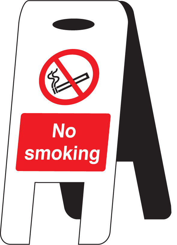 No Smoking Self-Standing Folding Sign - 300x600mm