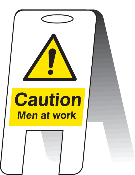 Caution: Men at Work (Self-Standing Folding Sign) 300x600mm