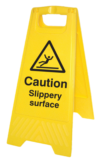 Caution: Slippery Surface Free-Standing Floor Sign - 300x600mm