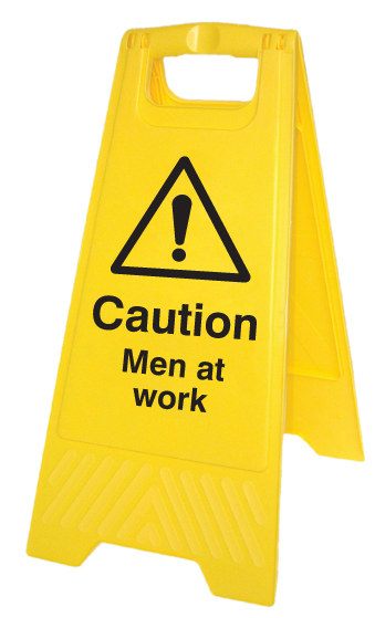Caution: Men at Work (Free-Standing Floor Sign) 300x600mm