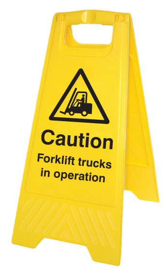 Caution: Forklift Trucks in Operation (Free-Standing Floor Sign) 300x600mm