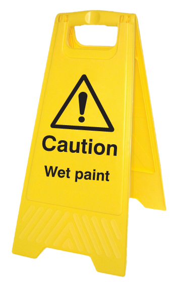 Caution Wet Paint Free-Standing Floor Sign - 300x600mm