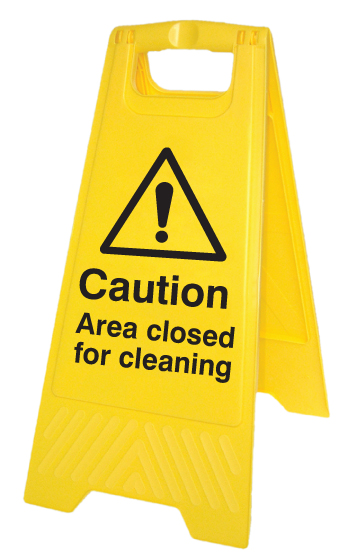 Caution: Area Closed for Cleaning (Free-Standing Floor Sign) 300x600mm