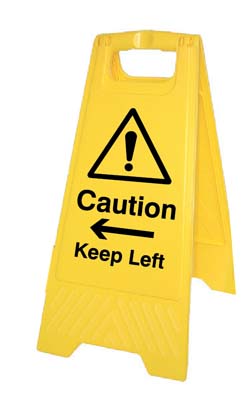 Caution: Keep Left/Right (Free-standing Floor Sign) 300x600mm