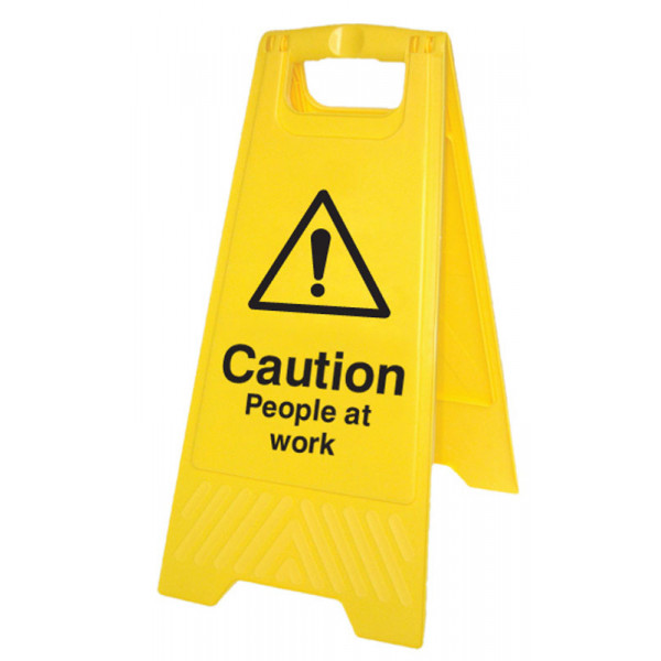 Caution People at Work - Free-Standing Floor Sign (300x600mm)