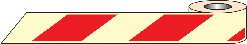 Red and White Photoluminescent Tape - 10m x 40mm