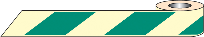 Green and White Photoluminescent Tape - 10m x 80mm