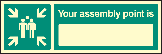 Assembly Point Sign - 450x150mm Rigid Plastic