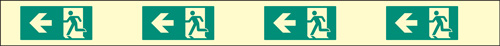 Fire Exit Left Marking Strips 900x80mm P/L