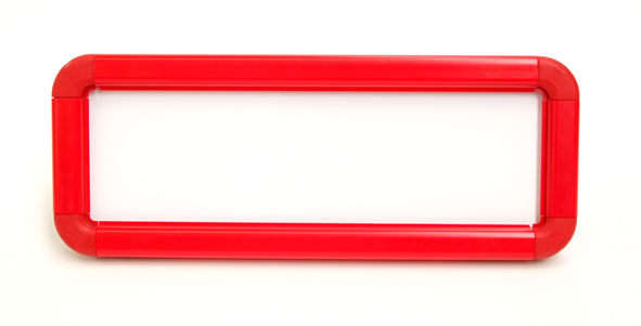Suspended Frame 600x200mm Red with Installation Kit
