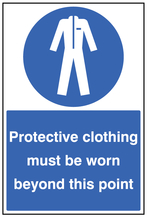 Protective Clothing Must Be Worn Floor Graphic 400x600mm