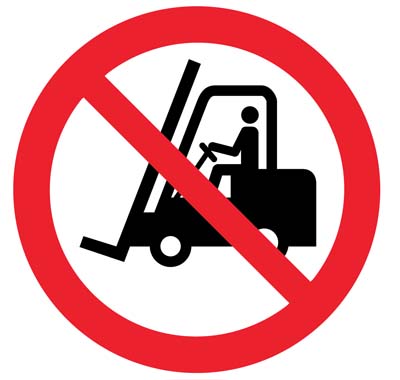No Forklifts Symbol Floor Graphic - 400mm Diameter