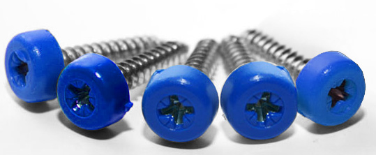 Blue Poly Top Screws (Pack of 12)