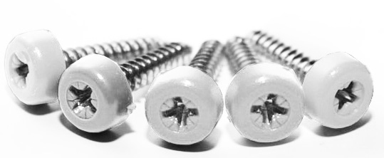 White Poly Top Screws (Pack of 12)