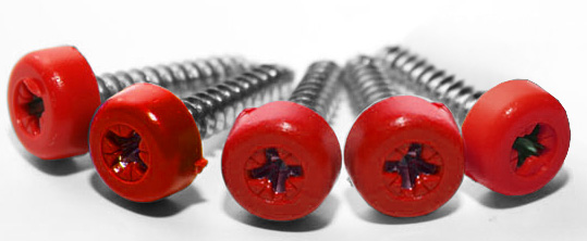 Poly Top Screws (Red) - Pack of 12