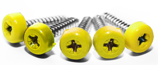 Yellow Poly Top Screws (Pack of 12)