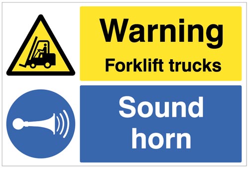 Warning Forklift Trucks Sound Horn Floor Graphic 600x400mm