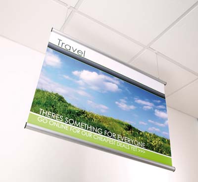 Ceiling Hanging Snap Frame Kit - 420mm Wide Aluminium