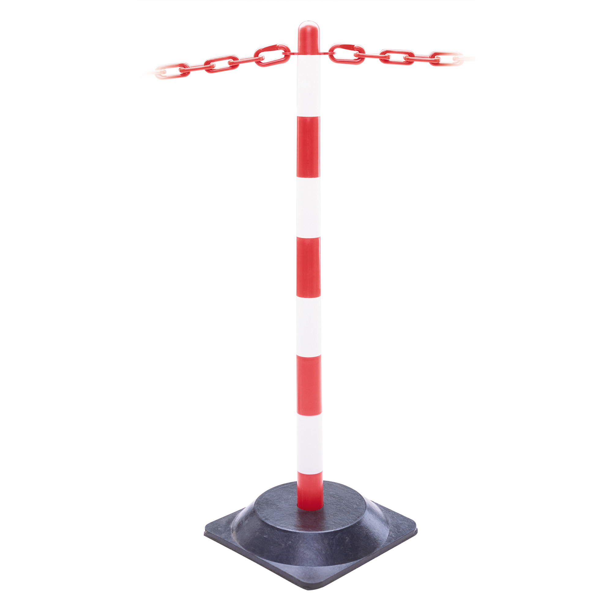 Universal Red and White Chain Post with 3kg Base - 870mm High