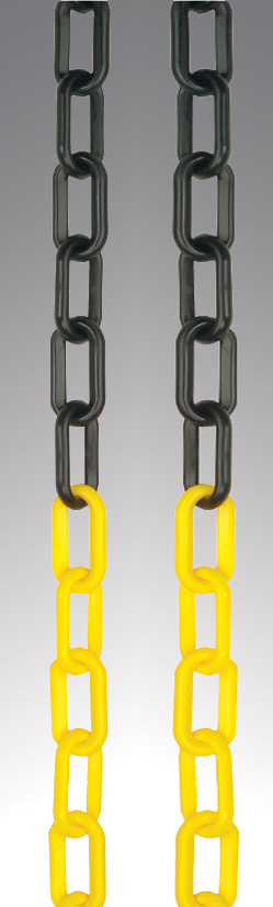 Black & Yellow Polyethylene Chain - 6mm Links, 10m Length