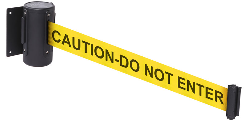 Wall-Mounted Retractable Barrier - 3m CAUTION DO NOT ENTER