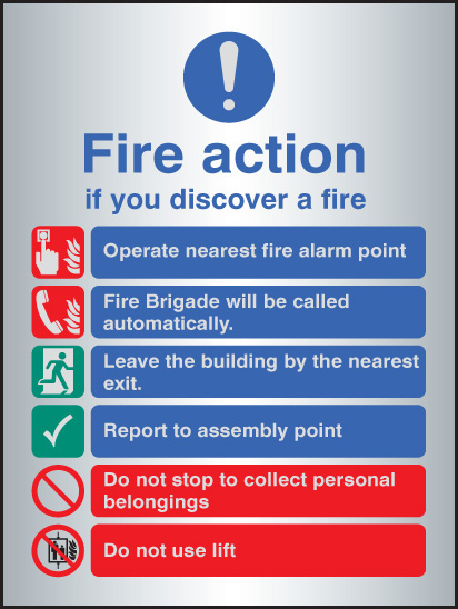 Fire Action Auto Dial with Lift - Aluminium 150x200mm