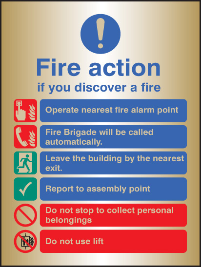 Fire Action Auto Dial with Lift - Brass 150x200mm