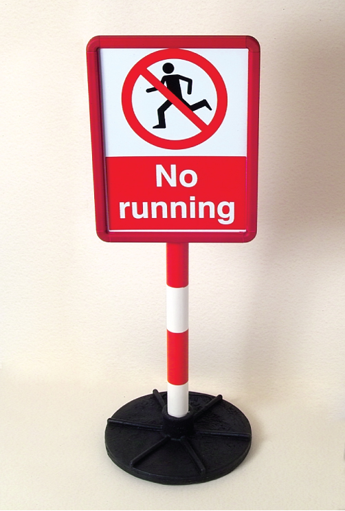 Bespoke Sign in Yellow Frame on Post with Base