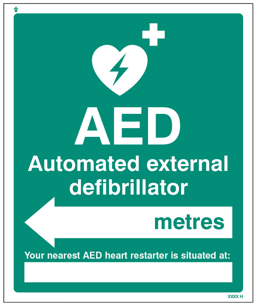 AED Location Sign - Arrow Left
