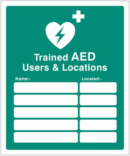 Trained AED Users & Locations Sign