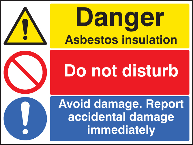 Asbestos Hazard Warning Sign - Do Not Disturb, Report Damage