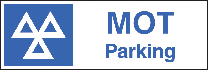MOT Parking Sign R/P 600x200mm