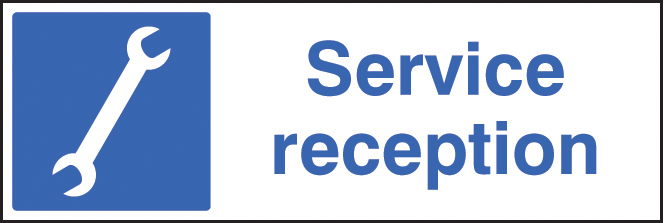 Service Reception Sign R/P 300x100mm