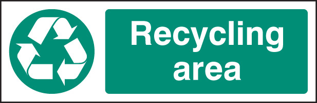 Recycling Area Sign - R/P 600x200mm