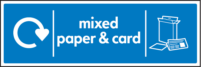 WRAP Recycling Sign - Mixed Paper & Card