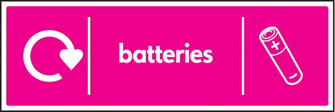 WRAP Compliant Recycling Sign - Batteries