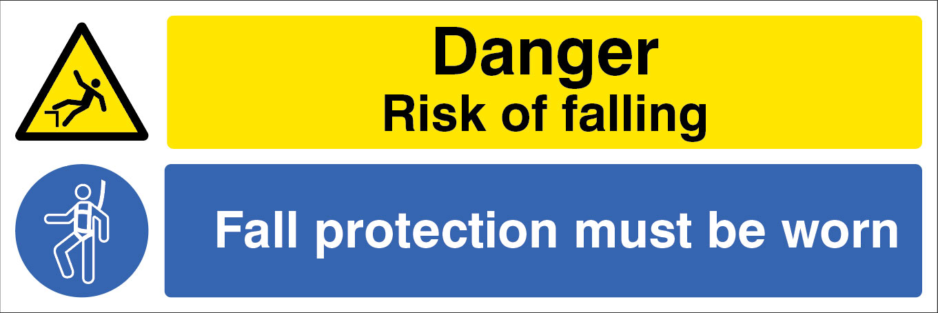 Danger: Risk of Falling - Fall Protection Required