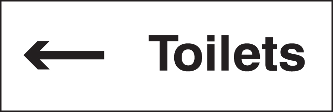 Toilet Directional Sign - Left Arrow