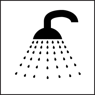 Shower Symbol Safety Sign