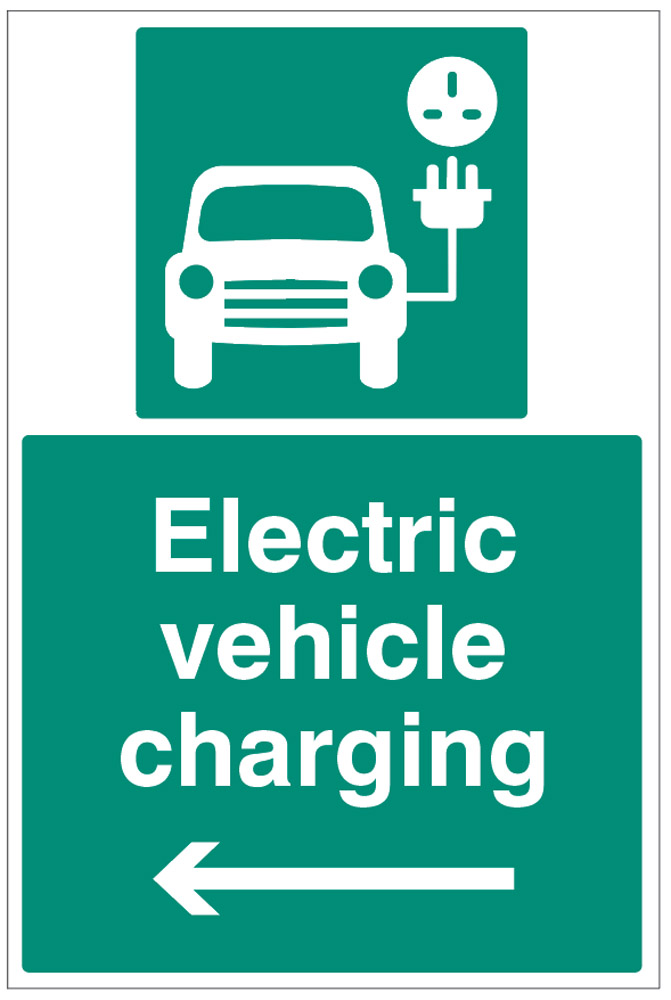Electric Vehicle Charging Point - Left Arrow R/P 600x400mm