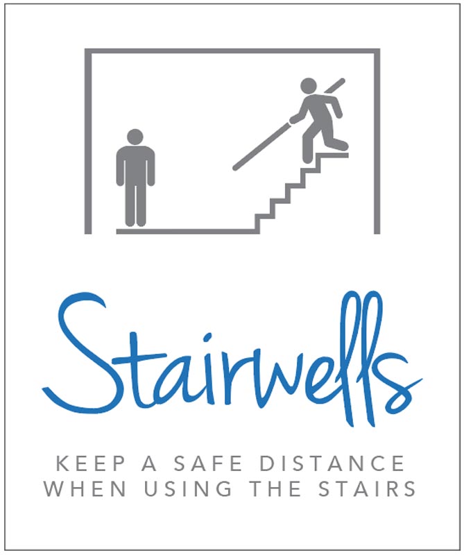 Stairwell Safety Distance Sign