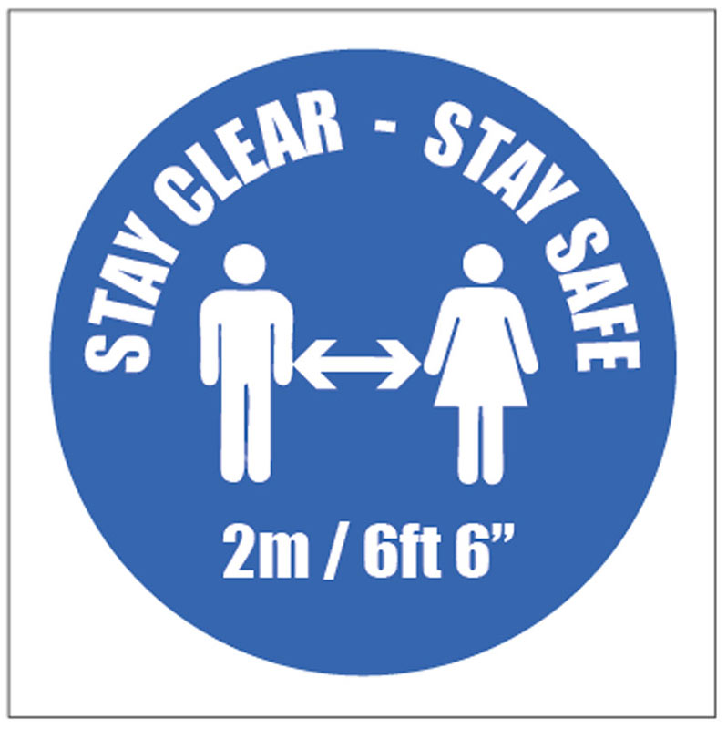 Stay Clear, Stay Safe Self-Adhesive Vinyl Sign 200x200mm