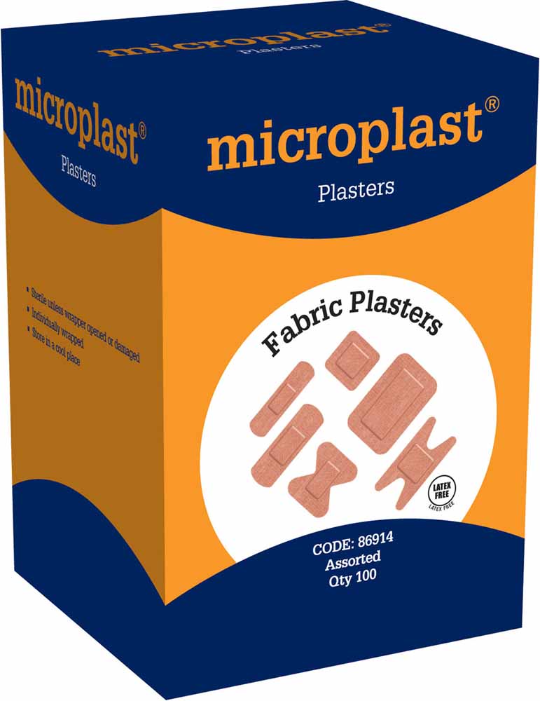 Assorted Elastic Fabric Plasters - Pack of 100