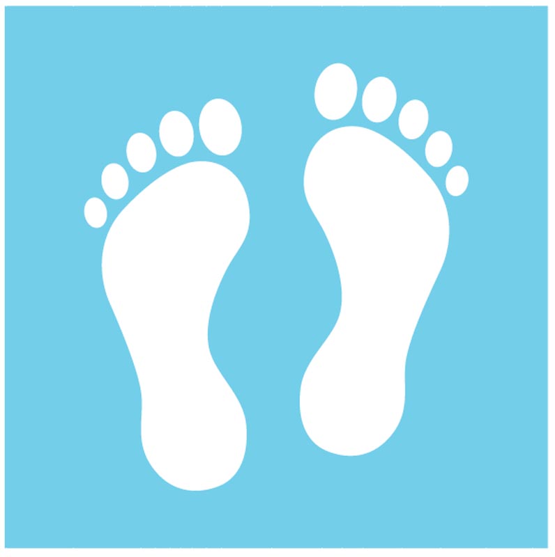 Footprints (Blue) - Floor Graphic 200x200mm