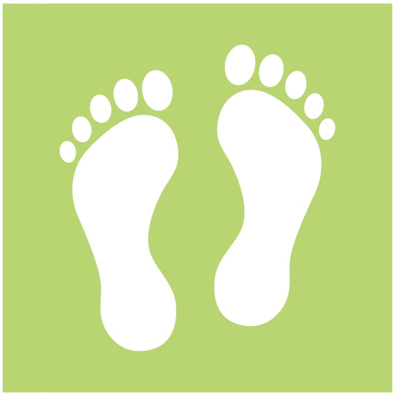 Footprints (Green) - Floor Graphic 200x200mm
