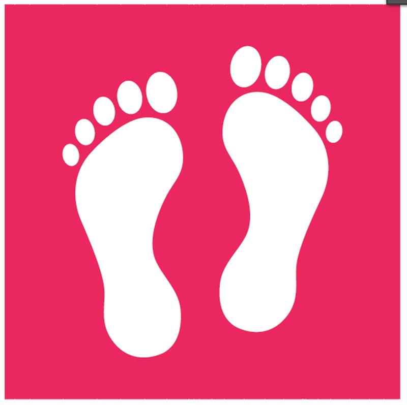 Footprints (Red) - Floor Graphic 200x200mm