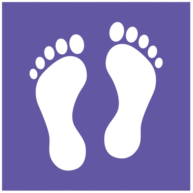 Footprints Floor Graphic (Purple) - 200x200mm